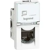 Legrand 076573 Datendose 1xRJ45 geschirmt für MOSAIC, Kategorie 6A STP, 1 Modul, Farbe: weiß