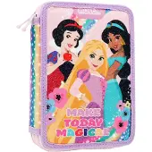 Disney Prinzessin Federmäppchen - gefüllt mit Zubehör - mehrfarbig