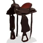 vidaXL Western-Sattel, Halfter & Brustblatt Echtleder 17" Braun