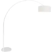 Steinhauer Stehleuchte Sparkled Light 1-flammig Mattes weiß / Leinen Stoff 42x151-191cm