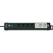 Brennenstuhl -Line Technik Steckdosenleiste 6-fach schwarz 3m H05VV-F 3G1,5 2 permament, 4 schaltbar, 1951160600