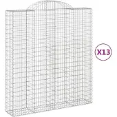 vidaXL Gabionen mit Hochbogen 13Stk. 200x50x220/240cm Verzinktes Eisen