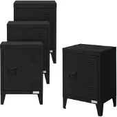 ML-Design 4Er Set Aktenschrank 40x30x57,5cm Schwarz Stahl Freistehend