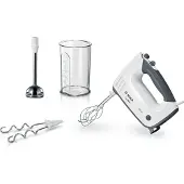 Bosch MFQ37470, Handmixer, Schwarz, Weiß, Schlagen, Kneten, Mixen, Rührer, Verquirlen, 1,3 m, Leiter, Edelstahl