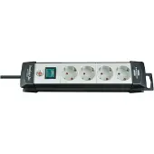 Brennenstuhl Premium-Line Steckdosenleiste 4-fach schwarz/lichtgrau 1,8m H05VV-F 3G1,5, 1951540100
