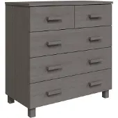 vidaXL Sideboard HAMAR Hellgrau 79x40x80 cm Massivholz Kiefer