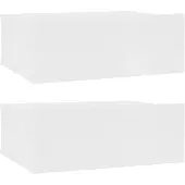 vidaXL - Nachttische - schwimmend - 2 - st - 40x30x15 - cm - Spanplatte - weiß