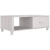 vidaXL Couchtisch HAMAR Weiß 100x55x35 cm Massivholz Kiefer