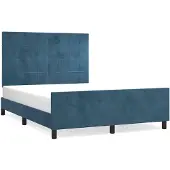 vidaXL Bettgestell ohne Matratze Dunkelblau 140x200 cm Samt