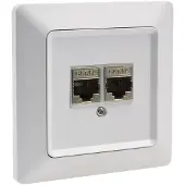 Chilitec MILOS Netzwerk-Dose 2x CAT6 inkl. Rahmen UP matt weiß