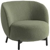 Kartell - Lunam Sessel, schwarz / grün (Stoff Orsetto)