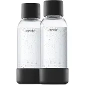 MySoda 2PB05F-B, Karbonisiererflasche, Schwarz, Transparent, 1 l, 0,5 l, 2 Stück(e)