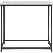SoBuy FSB29-SCH Konsolentisch mit weißer Tischplatte- Schwarzes Metallgestell - 80x75x30cm - Industrial
