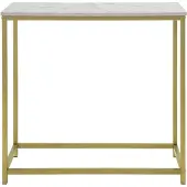 SoBuy FSB29-G Konsolentisch mit weißer Tischplatte - Goldrahmen - 80x75x30 cm