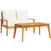 vidaXL Gartensofa-Set mit Kissen Massivholz Akazie