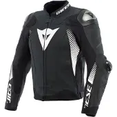 Dainese Super Speed 4 Motorrad Lederjacke, schwarz/weiß, 56