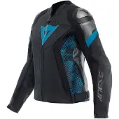 Dainese Avro 5 Lederjacke Damen Schwarz Petrol Anthrazit Größe 50