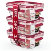 Tefal MasterSeal N10511, Set, Rechteckig, 0,45 l, Transparent, Rot, Glas, 420 °C