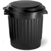 Eda Plastiques Power-Turm Mülleimer mit losem Deckel 80 Liter recycelbar schwarz