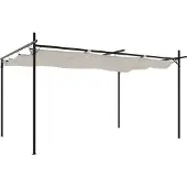 vidaXL Pergola mit Schiebedach Creme 395x292x230 cm