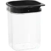 PLAST TEAM Trockenvorratsdose Hamburg 1,6 Liter quadratisch transparent/schwarz
