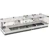 Ferplast Meerschweinchen Käfig, 205 x 60 x 50 cm, inkl. Häuschen und Zubehör, viel Platz für Kaninchen