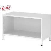 Hammerbacher Regal, 1OH, Sockel, weiss