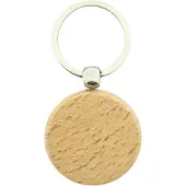 Combicraft Holz Schlüsselanhänger Rund 40x40 mm - 10 Stück - Ohne Aufdruck