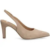 Manfield Beigefarbene Slingbackpumps aus Veloursleder | Größe 37