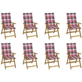 vidaXL Klappbare Gartenstühle mit Kissen 8 Stk. Massivholz Akazie
