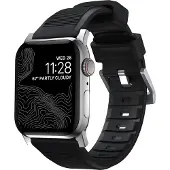 Nomad Robustes Armband FKM für Apple Watch | 44/45/46/49 mm - Silber / Schwarz