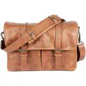 Bronkey Roma Leder-Messenger-Tasche, Hellbraun