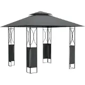vidaXL Pavillon mit Dach Anthrazit 300x300x270 cm Stahl