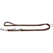Hunter - Verstellbare Führleine Nylon - Hundeleine Gr Länge max. 200 cm - Breite 1,0 cm braun