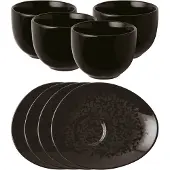 Arthur Krupp Tassen & Untertassen Porzellan Eclipse Night (4-teilig)
