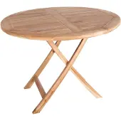 Ebuy24 Oline Gartentisch Ø100 cm Teakholz massiv.
