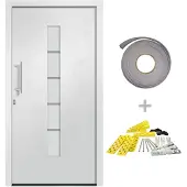 vidaXL Haustür Aluminium und PVC Weiß 100x200 cm