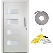 vidaXL Haustür Aluminium und PVC Weiß 100x200 cm