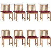 vidaXL Gartenstühle 8 Stk. mit Kissen Massivholz Teak