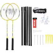Wish ALUMTEC 4466 ROCKET SET FOR BADMINTON YELLOW 2PCS + SHUTTERS 3PCS + MESH + WISH LINES