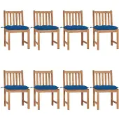 vidaXL Gartenstühle 8 Stk. mit Kissen Massivholz Teak