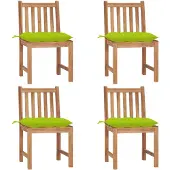 vidaXL Gartenstühle 4 Stk. mit Kissen Massivholz Teak