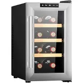 Cecotec 02708, Thermoelektrische Weinkühler, Freistehend, 8 Flasche(n), 65 W, E, Edelstahl