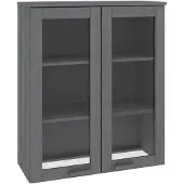 vidaXL Highboard-Oberteil HAMAR Dunkelgrau 85x35x100 cm Massivholz
