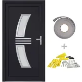 vidaXL Haustür Anthrazit 98x208 cm PVC