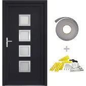 vidaXL Haustür Anthrazit 98x200 cm PVC