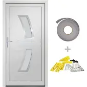 vidaXL Haustür Weiß 88x200 cm PVC