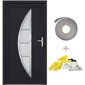 vidaXL Haustür Anthrazit 108x208 cm PVC