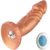 Hismith Premium Dildo Vibrating inklusive Fernbedienung 21 CM KlicLok Gold