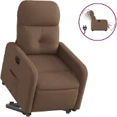 vidaXL Relaxsessel mit Aufstehhilfe Elektrisch Braun Stoff